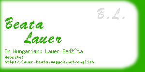 beata lauer business card